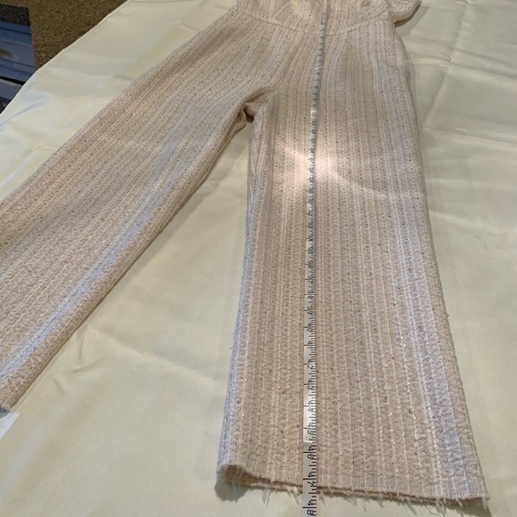 NWOT Black Halo Jumpsuit White/ beige sparkles 12 - Picture 4 of 16